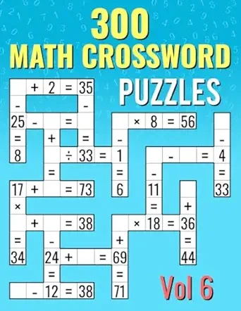 300 Math CrossWord Puzzles, Vol 6 Cover