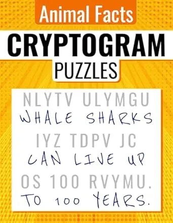 Cryptogram Puzzles, Animal Facts Cover