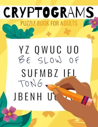 Cryptograms Puzzle Book for Adults Cover