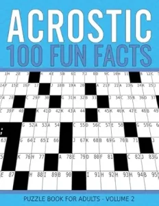 Fun Facts Acrostic Puzzle Book For Adults, Volume 2 Cover