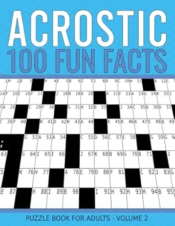 Fun Facts Acrostic Puzzle Book For Adults, Volume 2 Cover