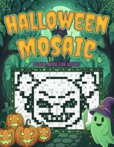 Halloween Mosaic Puzzle Book For Adults