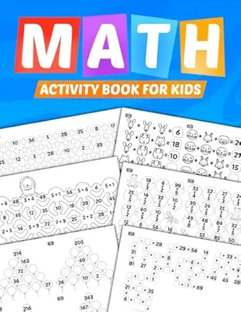Math Activity Book For Kids Cover