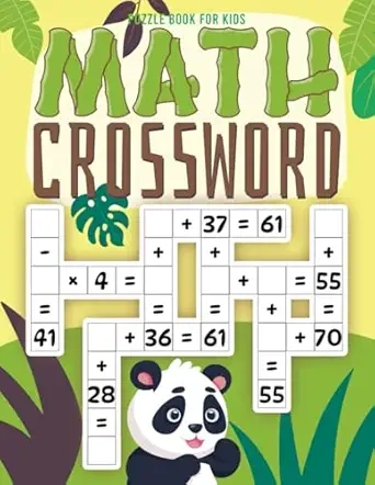Math CrossWord Puzzle Book for Kids Cover