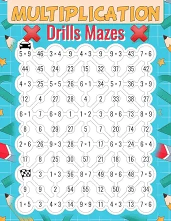 Multiplication Drills, Mazes Cover