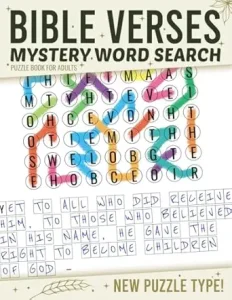 Mystery Word Search Puzzle Book for Adults, Bible Verses